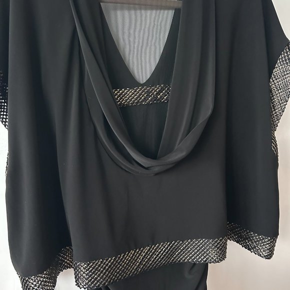 NWT Joseph Ribkoff Black Tunic w Gold Trim - Picture 3 of 6